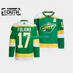 Dětské Hokejový Dres Minnesota Wild Marcus Foligno 17 Adidas 2022-2023 Reverse Retro Zelená Authentic